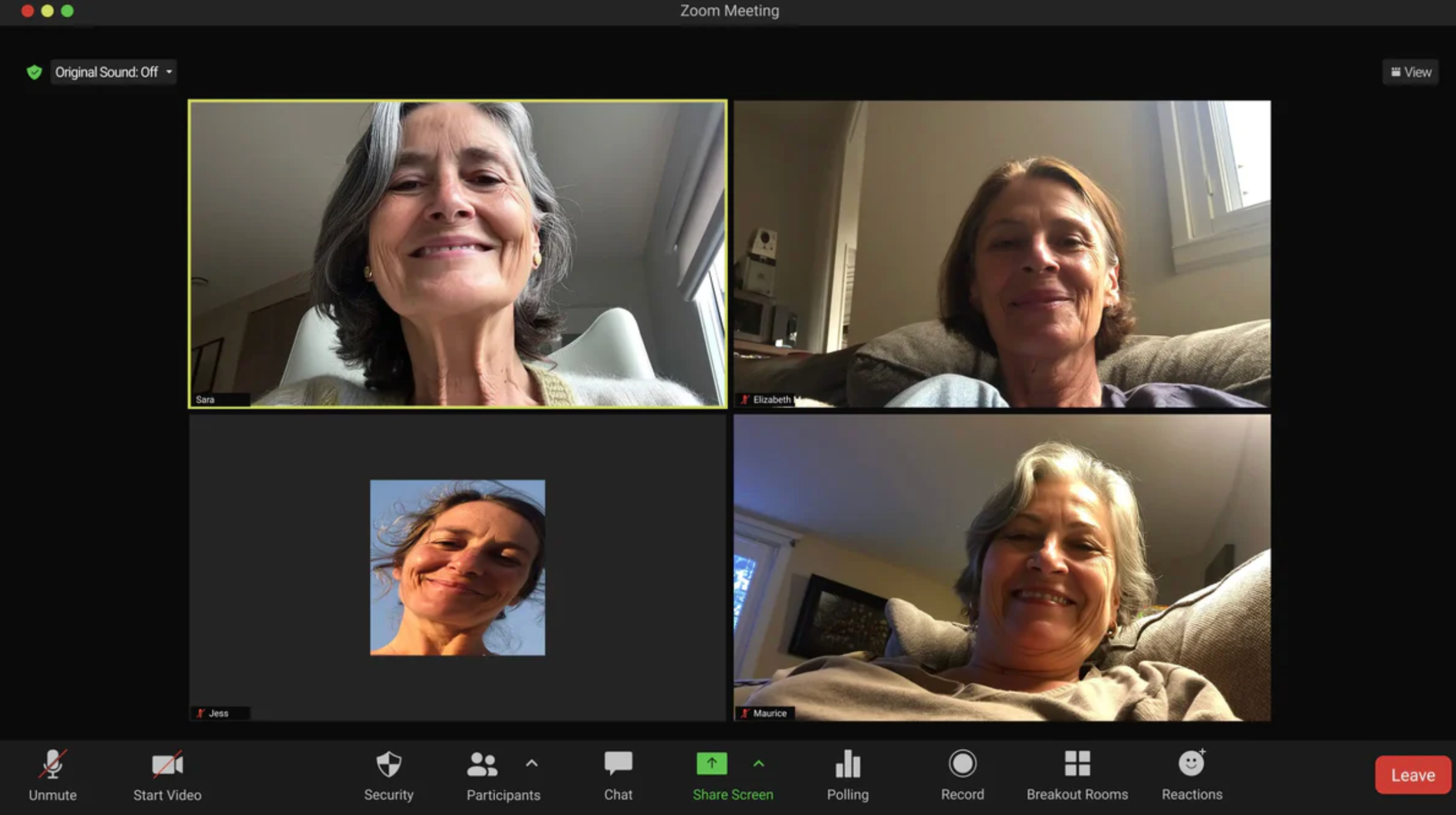 Zoom meeting with multiple women